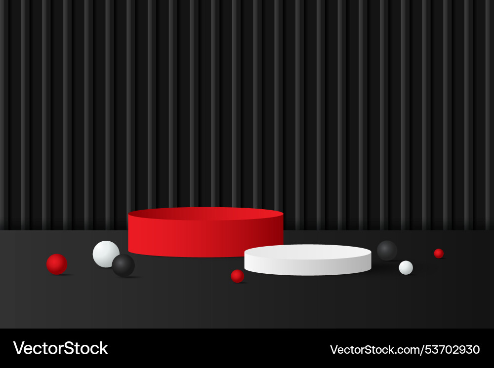 Abstract 3d black and red podium background Abstract 3d black and red podium background vector image