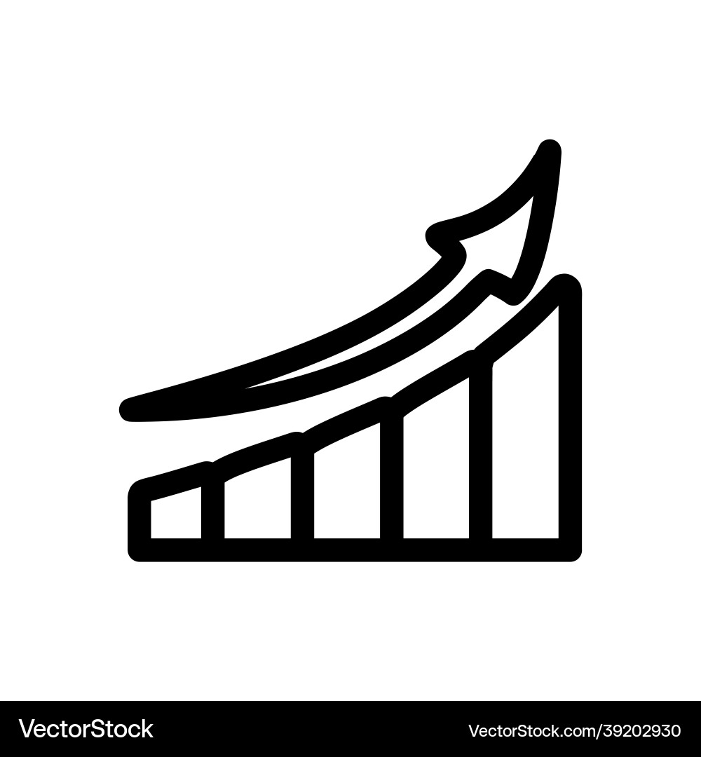 Bar chart line icon isolated simple vector image