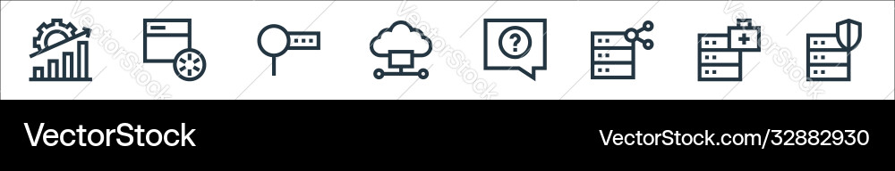 Big data line icons linear set quality Big data line icons linear set quality vector image