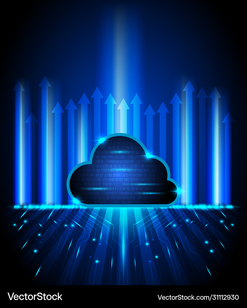 Concept cloud computing technology background Concept cloud computing technology background vector image