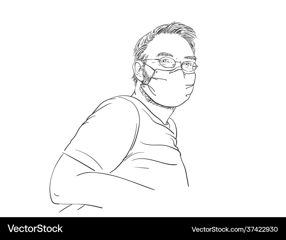 Coronavirus man wearing medical face mask Coronavirus man wearing medical face mask vector image