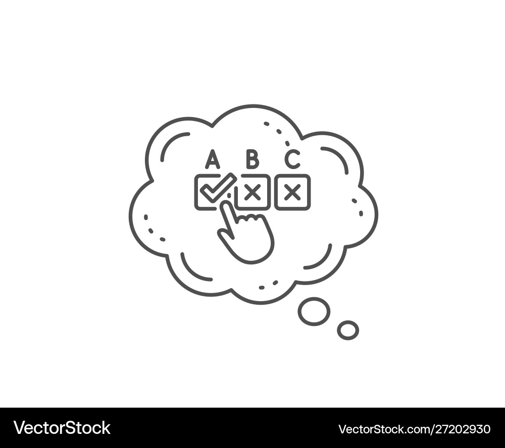 Correct checkbox line icon select answer sign Vector Image