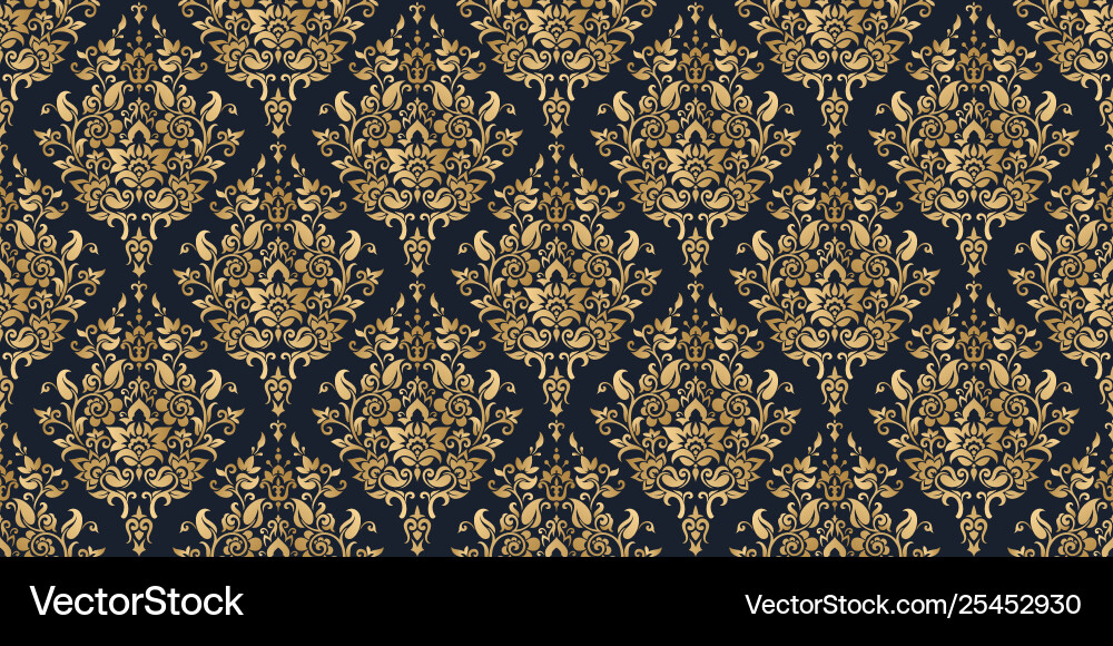 Damask seamless pattern background elegant Damask seamless pattern background elegant Vector Image