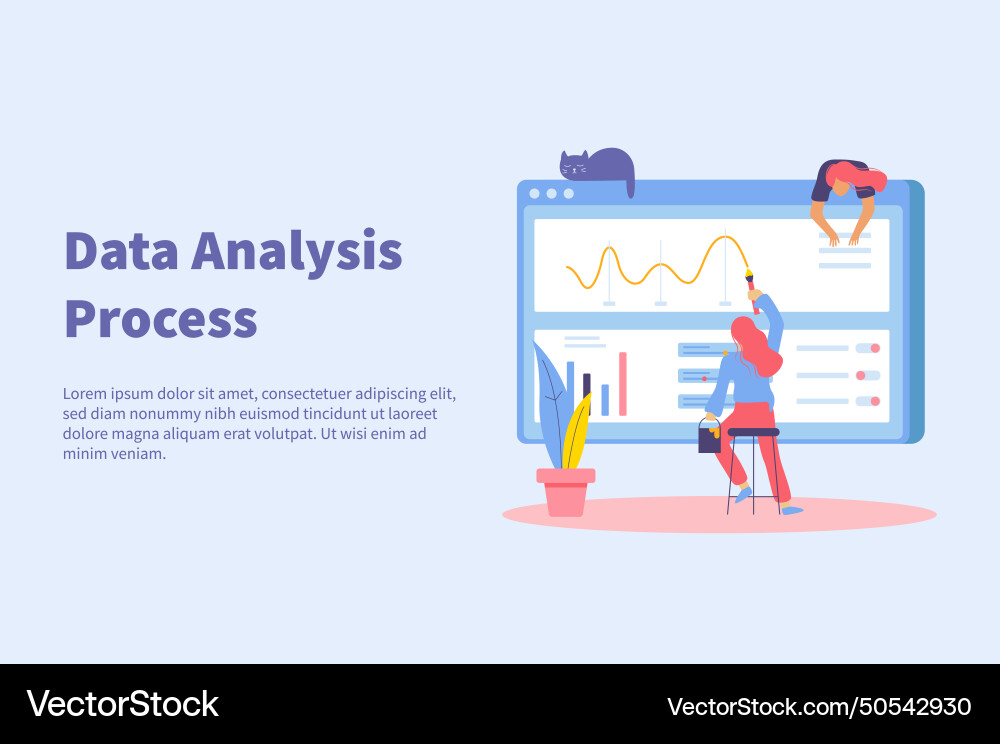 Data analysis process background Data analysis process background vector image