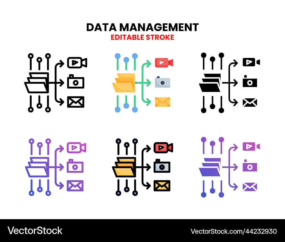 Data management icon set with different style Data management icon set with different style vector image