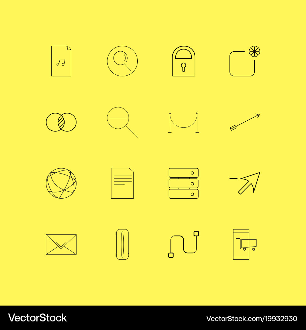 Essential linear icon set simple outline icons vector image