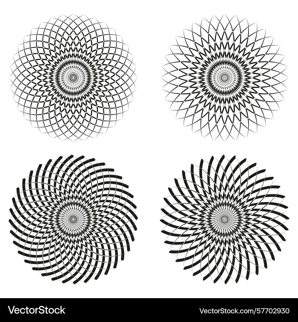 Gradient spiral circles radial grayscale pattern Gradient spiral circles radial grayscale pattern vector image