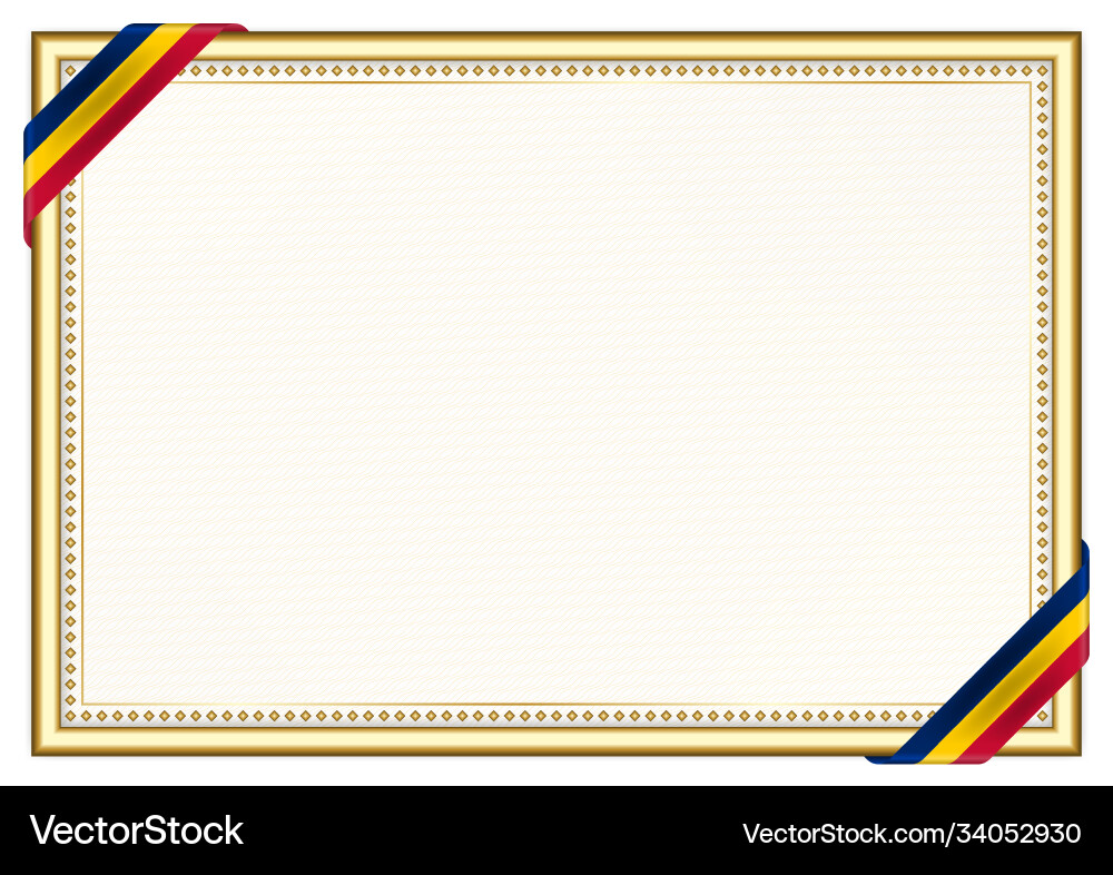 Horizontal frame and border with chad flag Horizontal frame and border with chad flag vector image