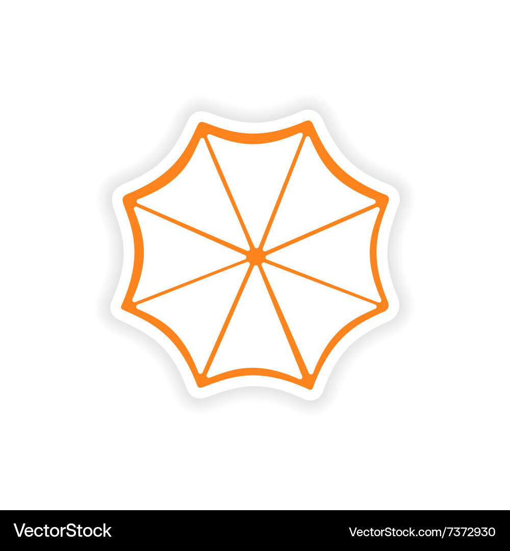 Icon sticker realistic design on paper sun Vector Image