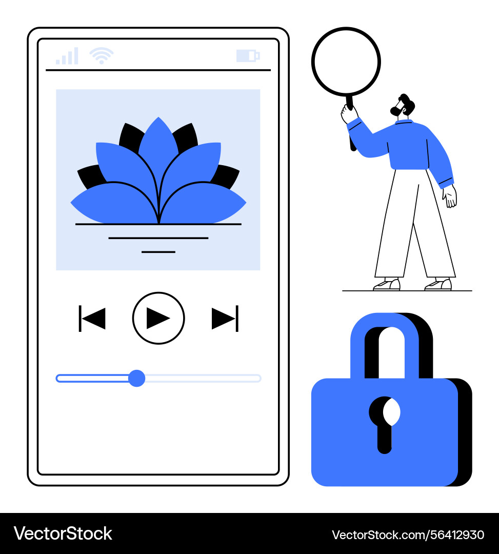 Mobile meditation app interface with secure access Mobile meditation app interface with secure access Vector Image