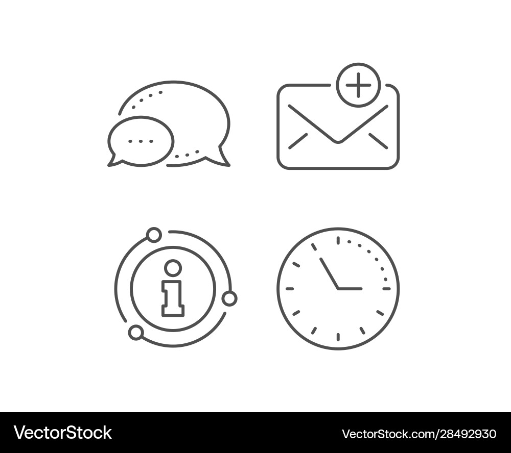New mail line icon add message correspondence Vector Image