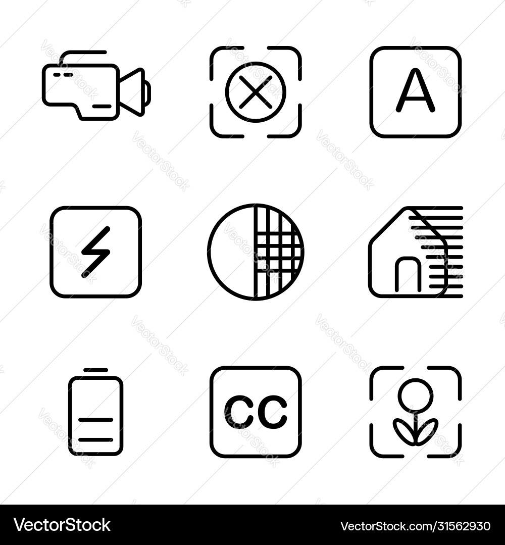 Photo editor icon set include camera device video Photo editor icon set include camera device video vector image