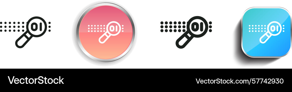 Research icon thin linear regular and button Research icon thin linear regular and button vector image