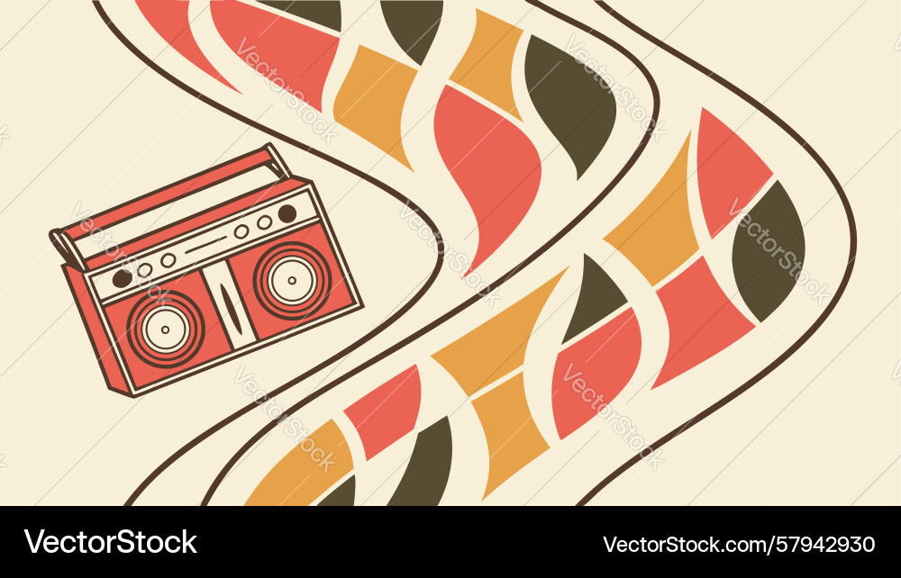 Retro Flowing Shapes Pattern Vector Image