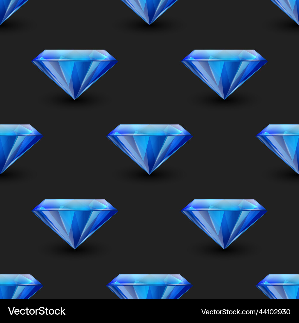 Seamless pattern with 3d realistic gemstone vector image