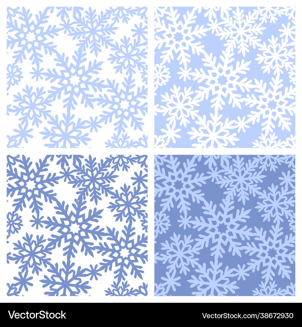 Seamless Snowflake Patterns vector image