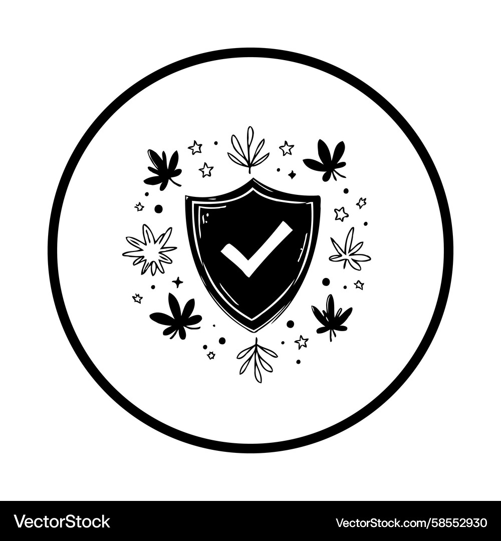 Security Shield with Checkmark Icon Vector Image