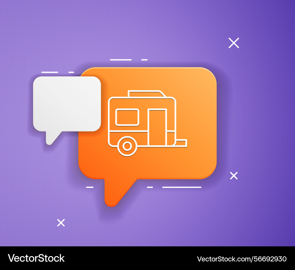 White rv camping trailer icon isolated on purple Vector Image