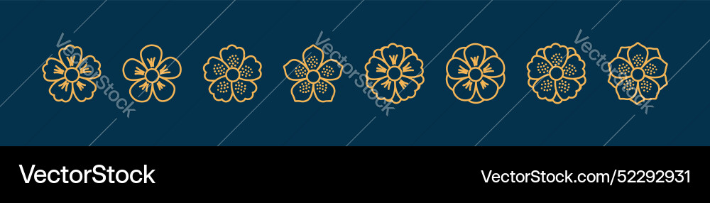 Abstract flowers blossoms design elements set Abstract flowers blossoms design elements set vector image