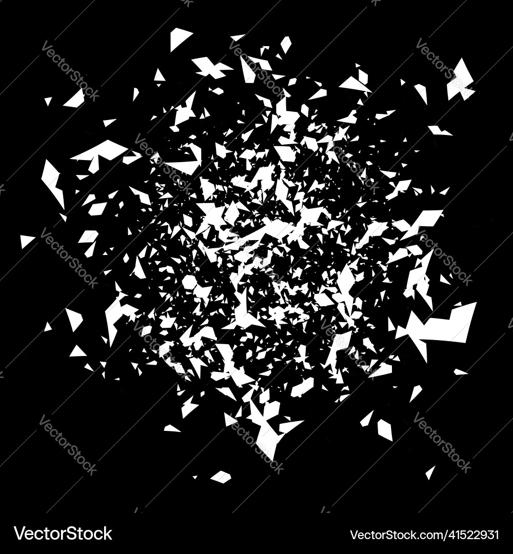 Abstract random scattered shape explosion broken Vector Image