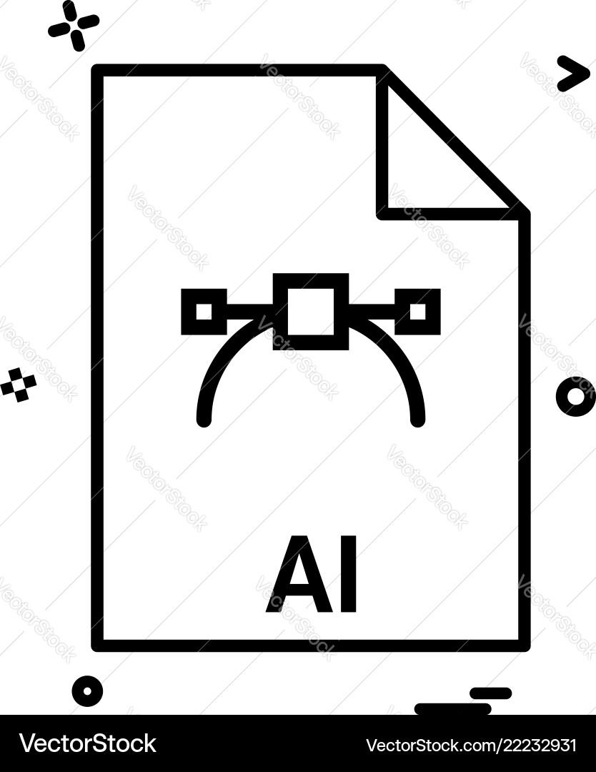 Ai file extension format icon design vector image