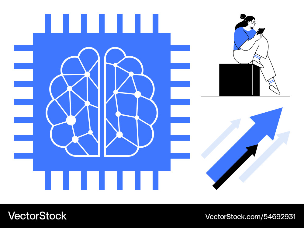 Artificial intelligence concept with neural Artificial intelligence concept with neural vector image