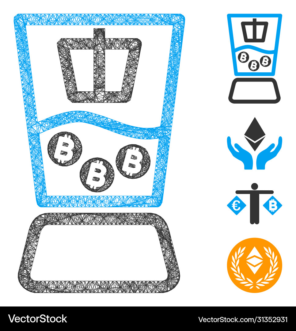 Bitcoin mixer web mesh Bitcoin mixer web mesh vector image