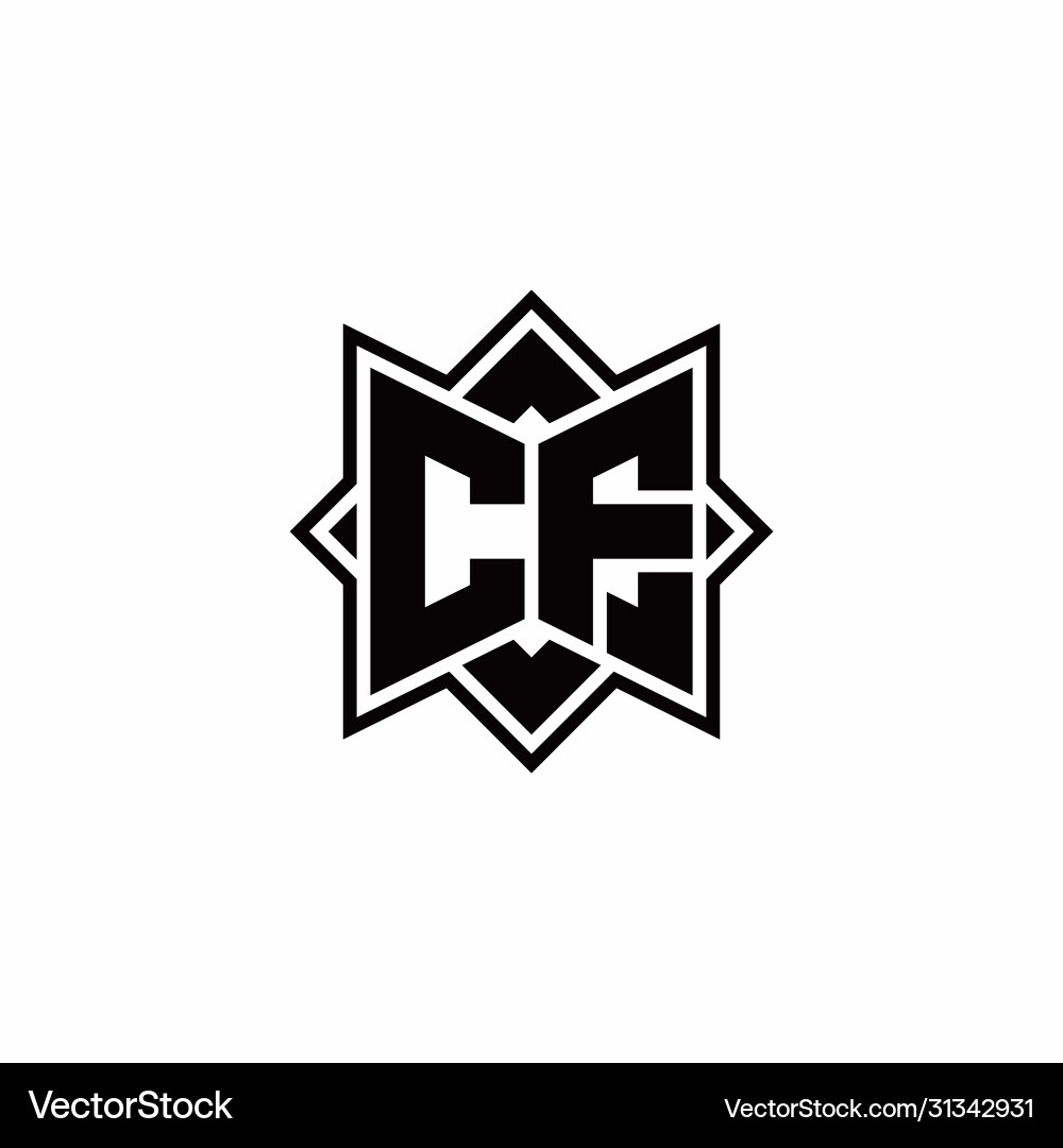 Cf monogram logo with square rotate style outline Cf monogram logo with square rotate style outline Vector Image