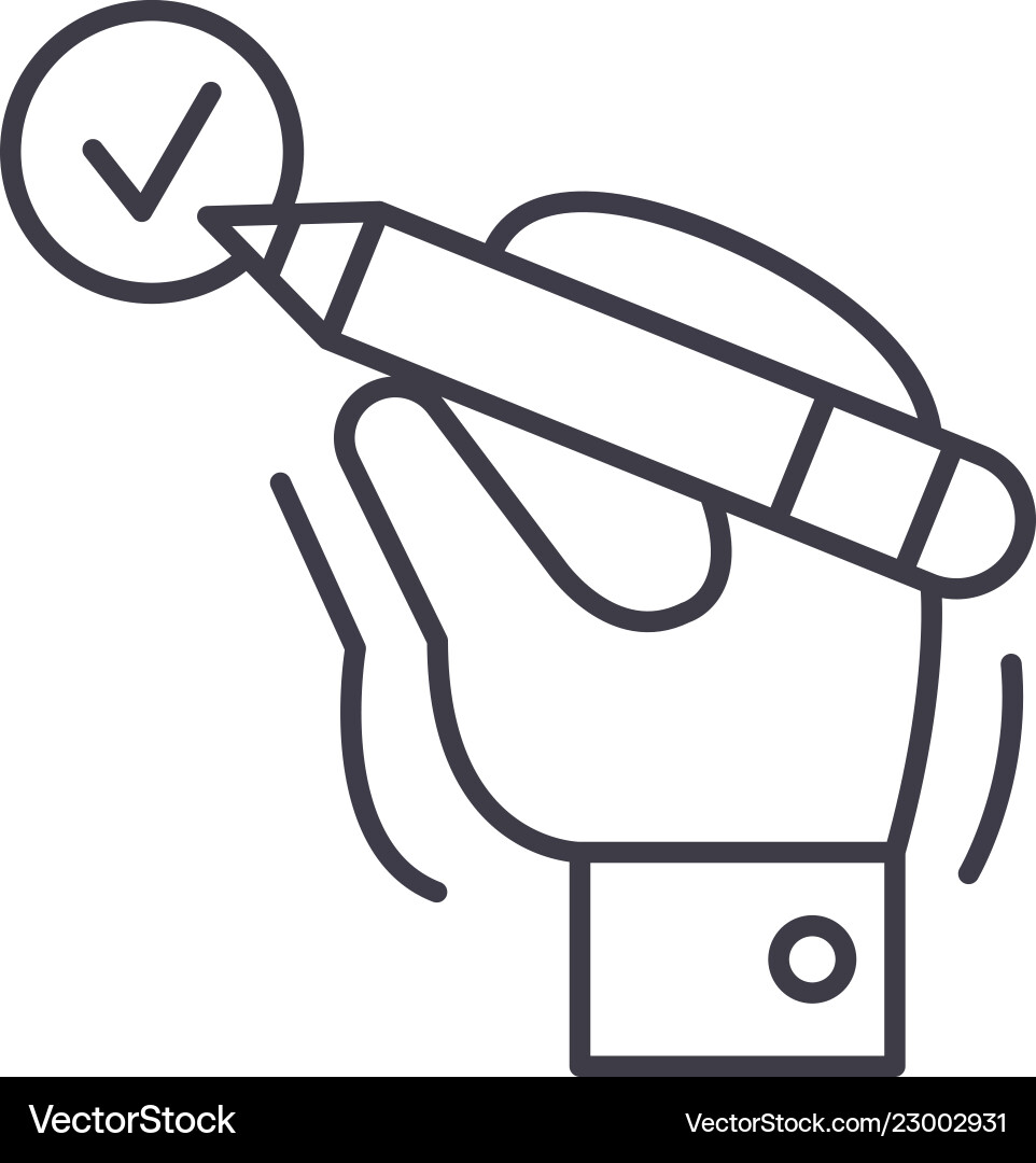 Checkmark Line Icon - Complete Task vector image