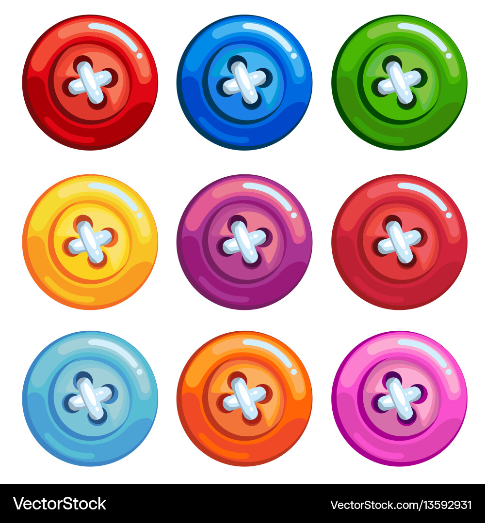 Colorful Button Set vector image