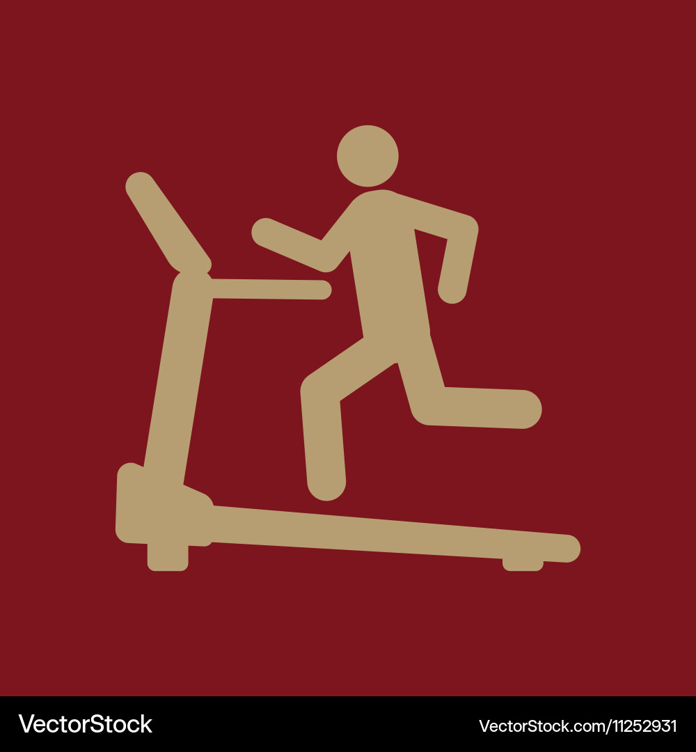 Cross trainer machine icon running symbol vector image