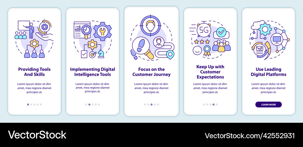 Digital first strategy onboarding mobile app Digital first strategy onboarding mobile app vector image