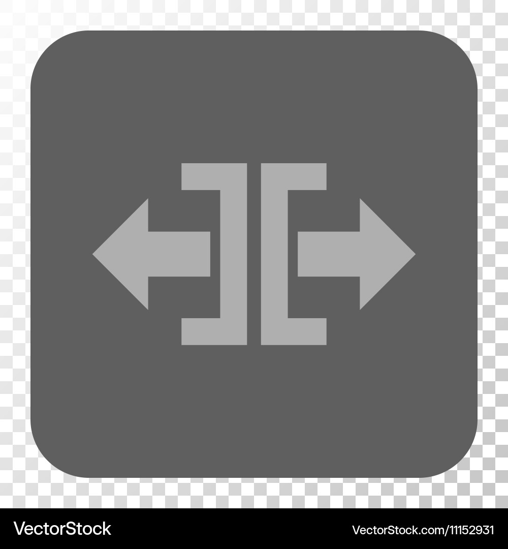 Divide horizontal direction rounded square button vector image