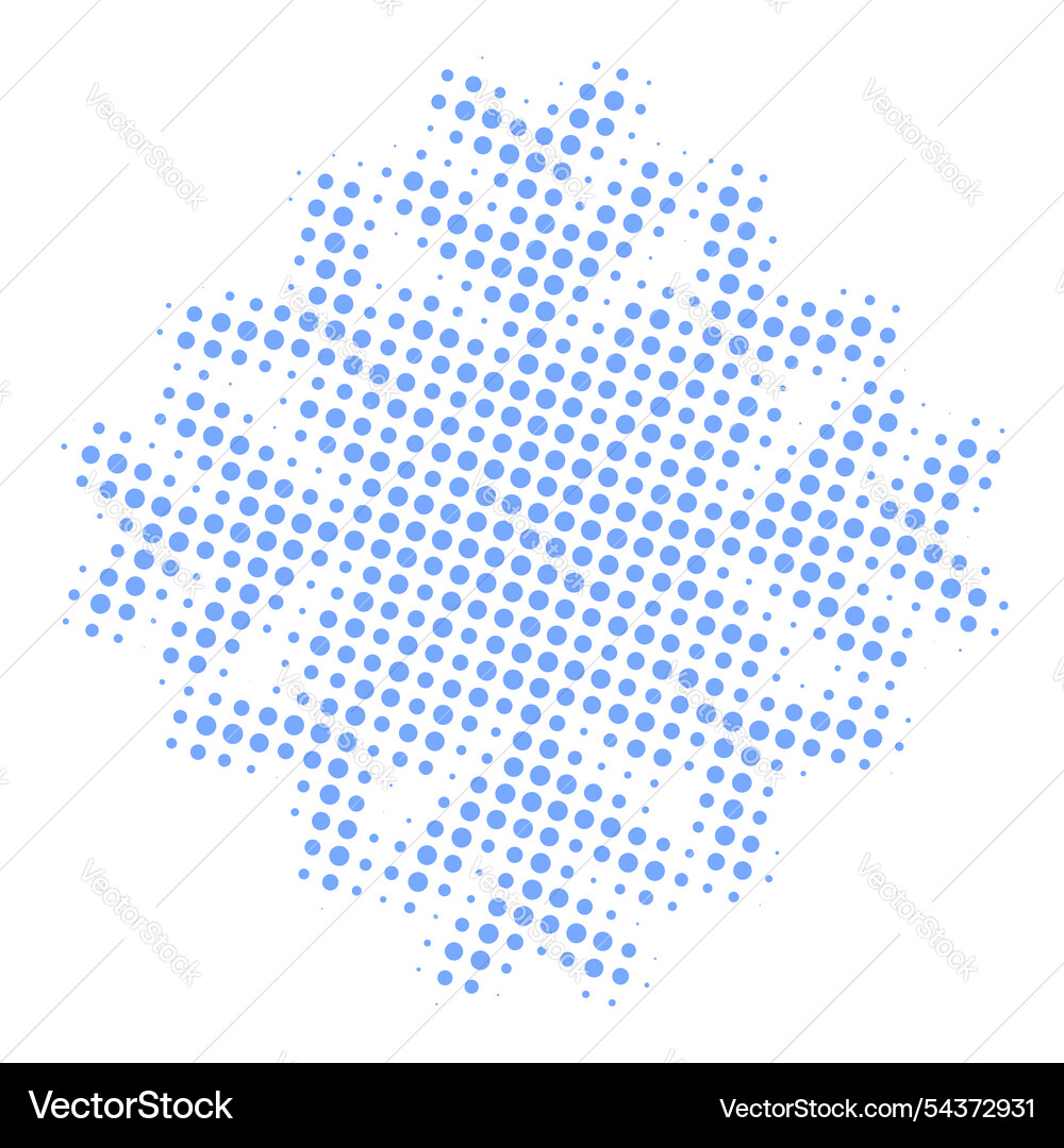 Dotted snowflake model isolated on transparent Dotted snowflake model isolated on transparent vector image