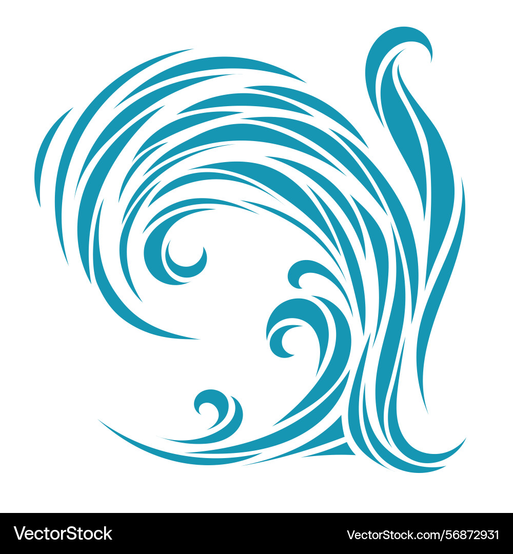 Dynamic ocean swirl in abstract style Dynamic ocean swirl in abstract style vector image