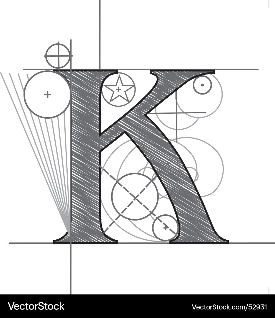 Elegant Letter K Sketch Vector Image
