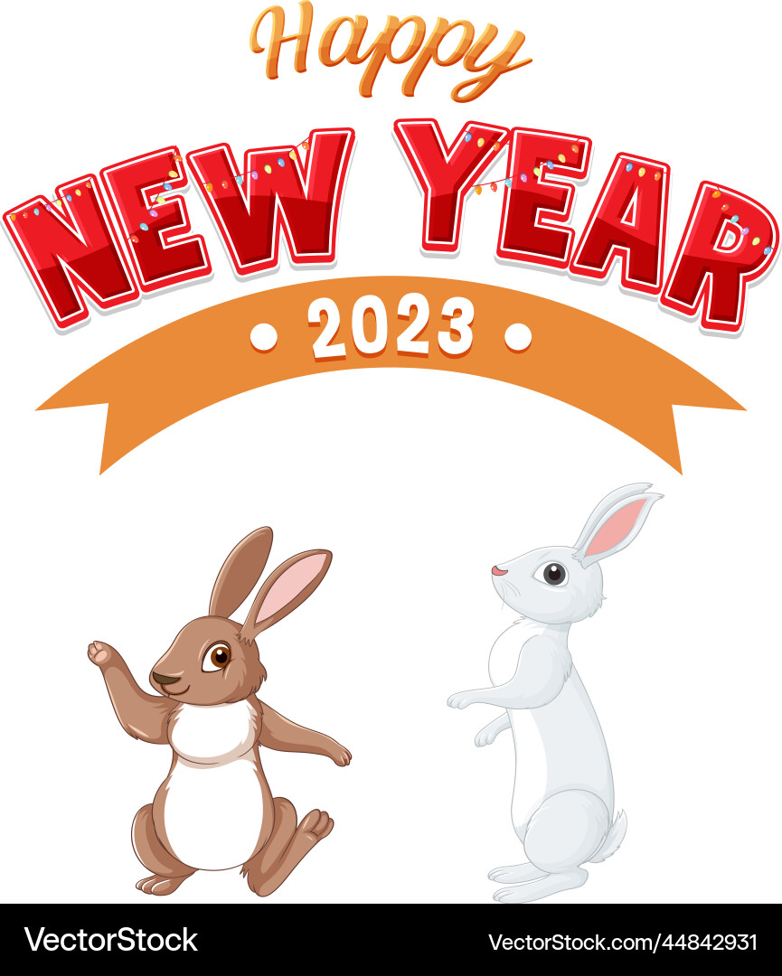 Frohes neues Jahr 2023 Kaninchen Frohes neues Jahr 2023 Kaninchen vektorbild