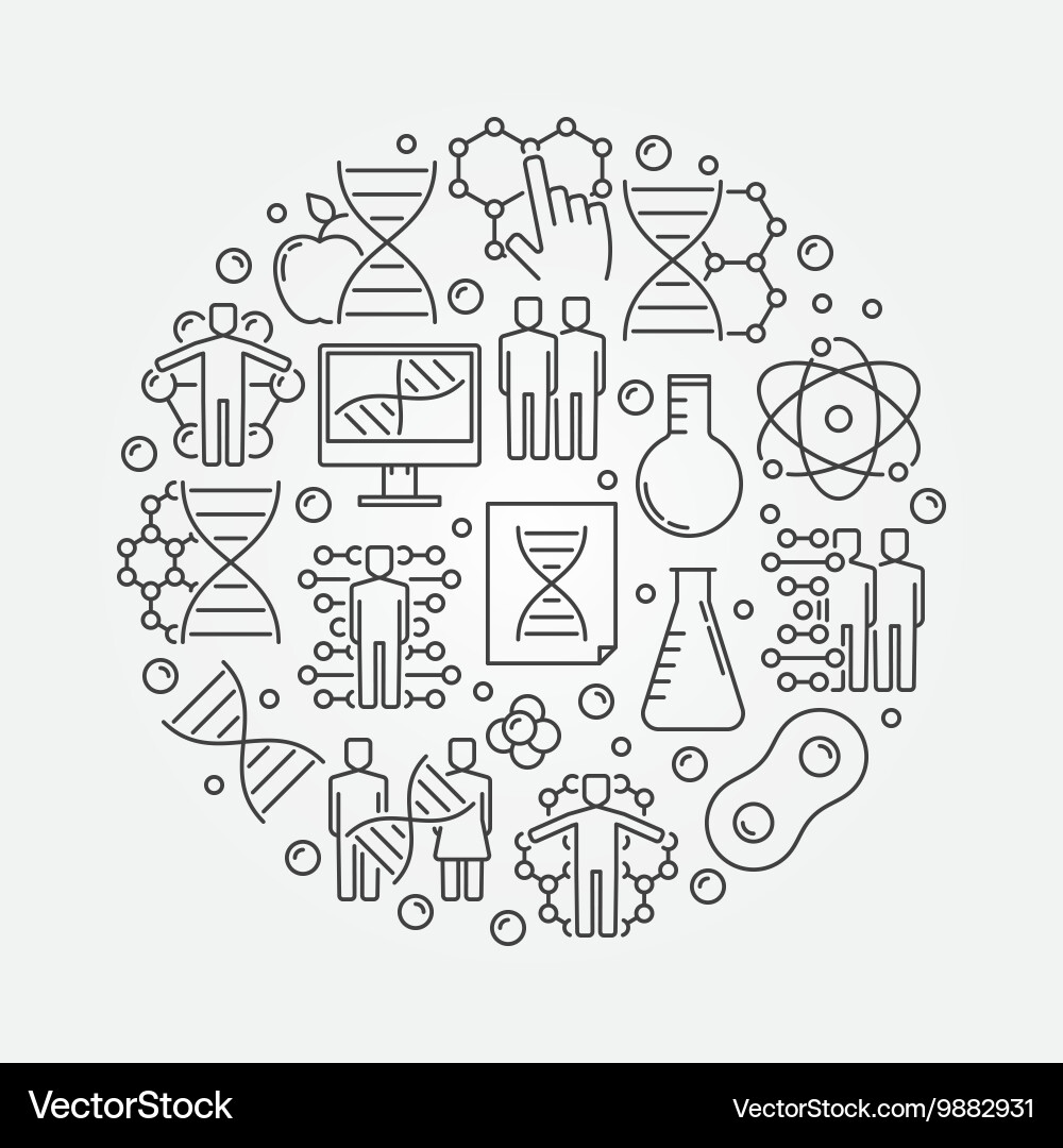 Genetics round Royalty Free Vector Image - VectorStock