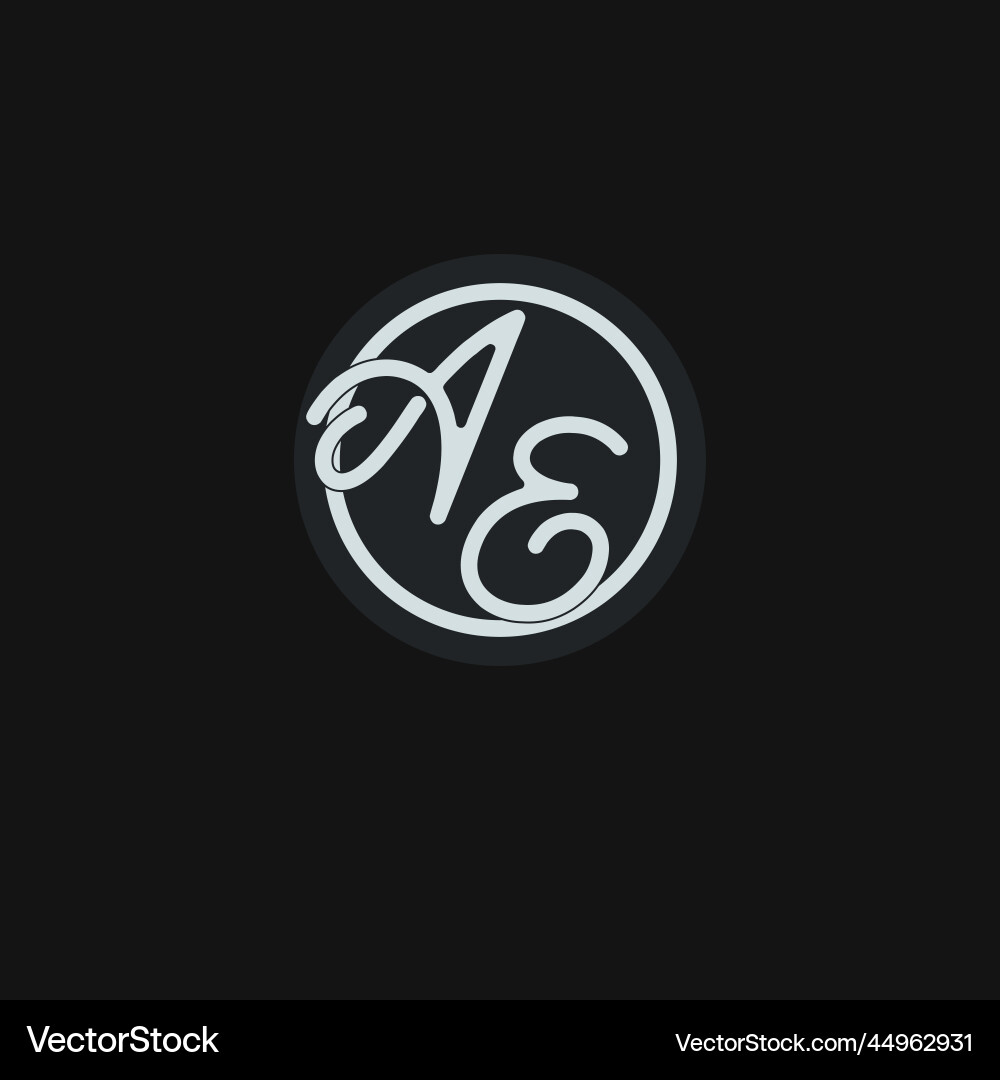 Initials ae logo monogram with simple circle line Vector Image