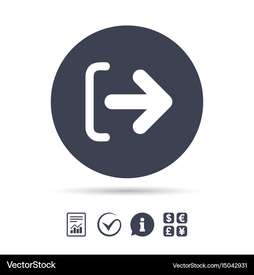 Logout sign icon log out symbol arrow Vector Image