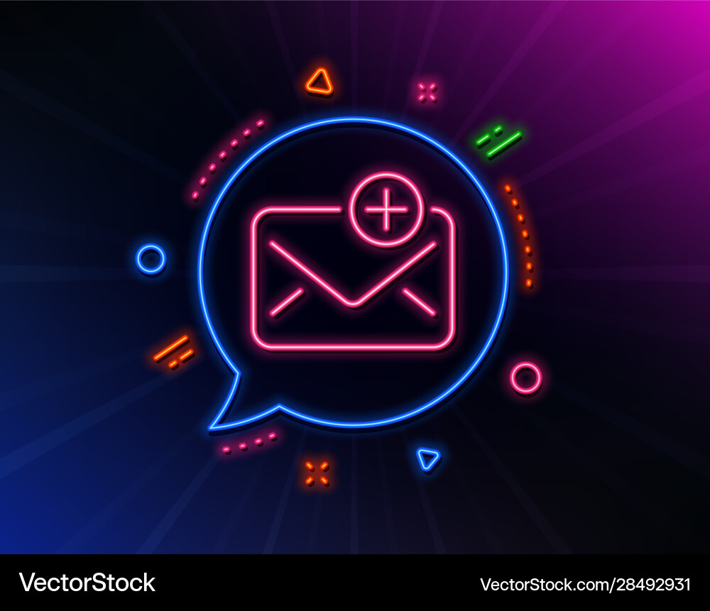 New mail line icon add message correspondence New mail line icon add message correspondence vector image