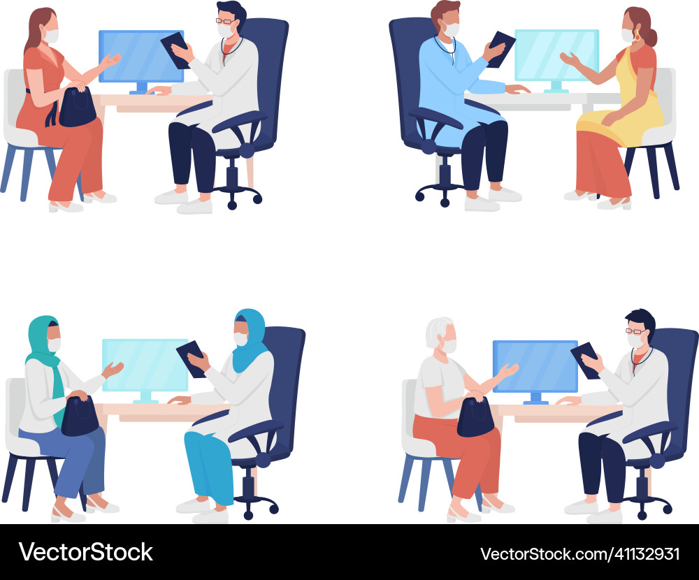 Patientenbesuch in der medizinischen professionellen Halbwohnung Patientenbesuch in der medizinischen professionellen Halbwohnung vektorbild