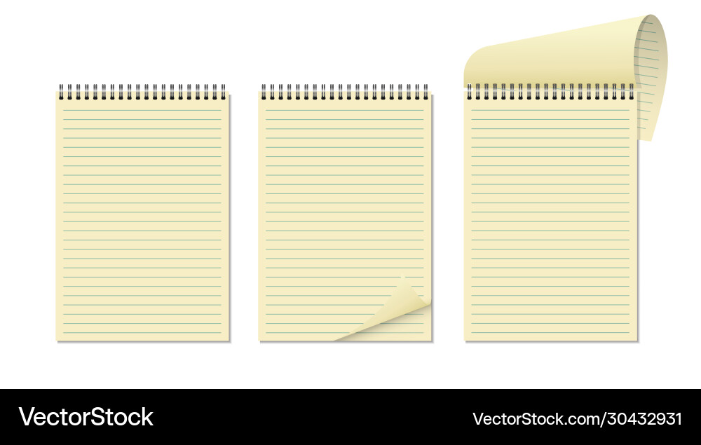 Realistic Notebook Pages vector image