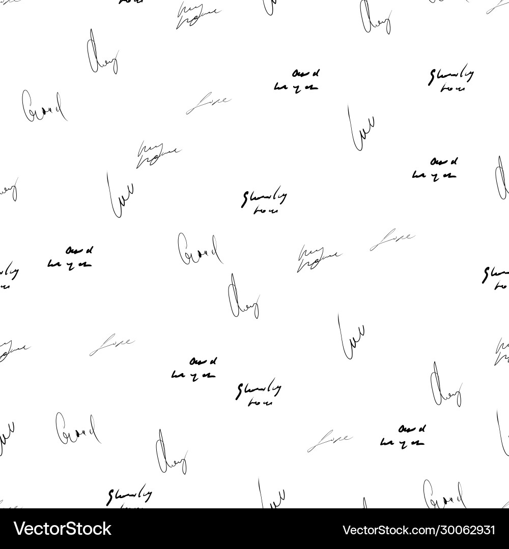 Seamless abstract text pattern handwritten font Seamless abstract text pattern handwritten font Vector Image