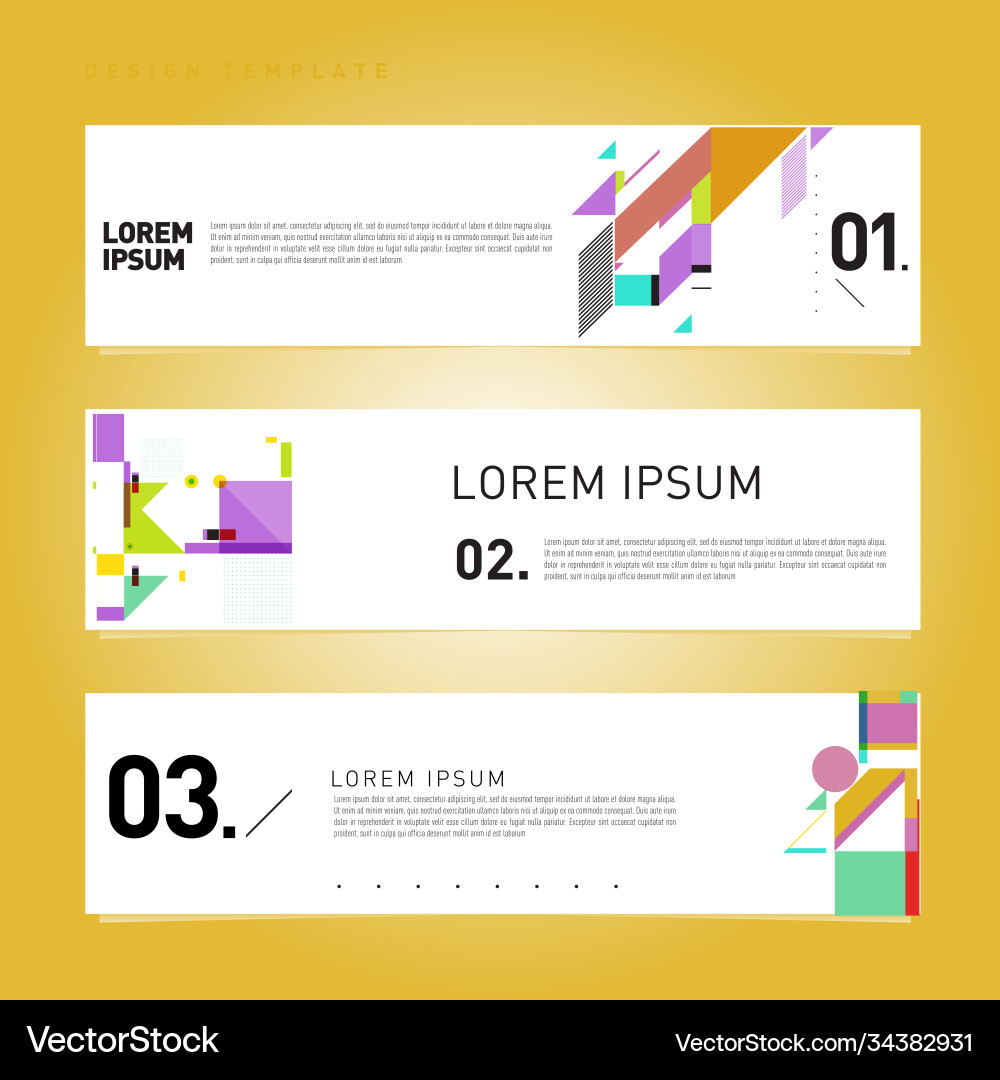 Set abstract banner web design template retro Set abstract banner web design template retro Vector Image