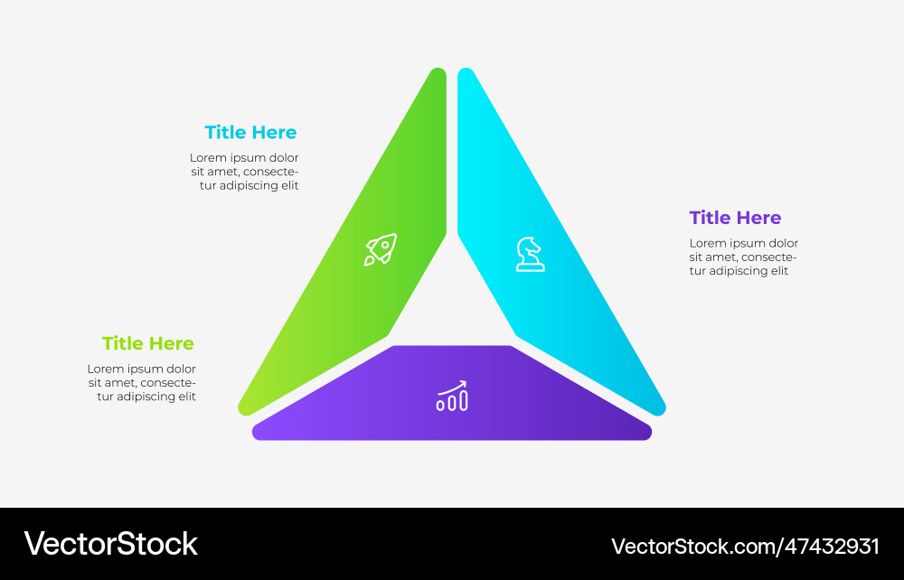 Three Part Triangle Diagram vector image
