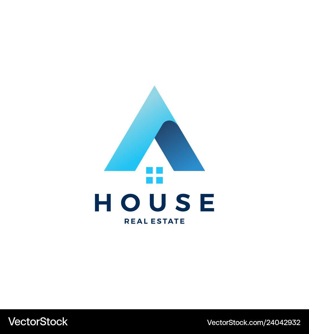 A letter house home mortgage real estate logo icon A letter house home mortgage real estate logo icon vector image