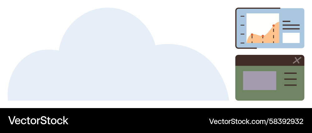 Cloud Analytics & Data Visualization Vector Image