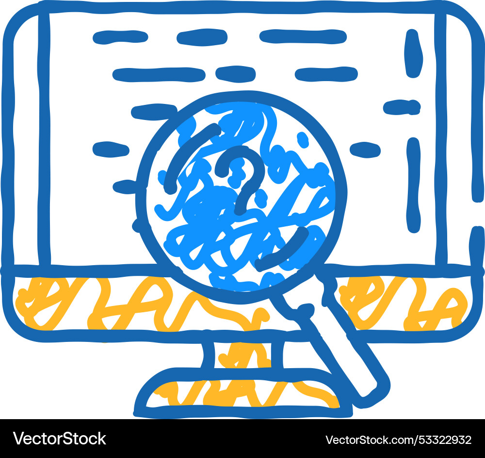 Code review software icon doodle Code review software icon doodle vector image
