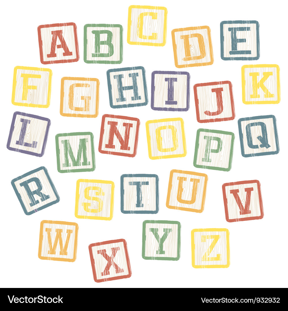 Colorful Alphabet Blocks vector image